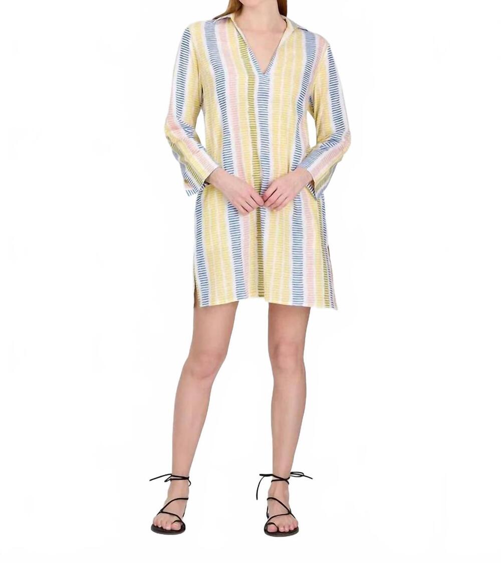 NEW LIVRO women's short kurta dress in gasparilla stripes